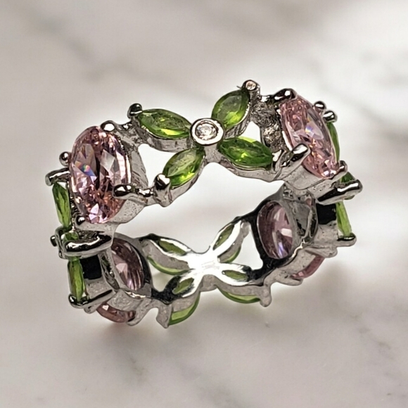 NEW Pink & Green Styled Stones by Camille Lucie - Size 5.5 - Picture 5 of 5